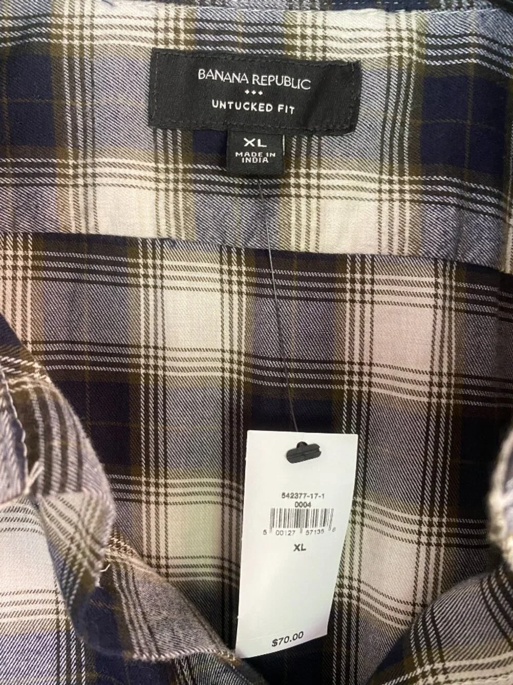 Banana Republic Long Sleeve Plaid Button Up Size XL